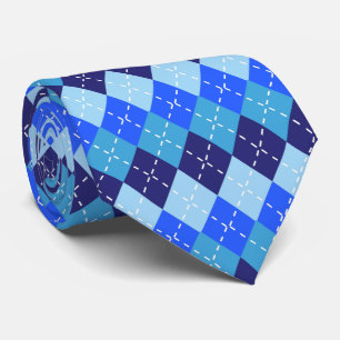 Shades of Blue Argyle Sporty Preppy personalisiert Krawatte