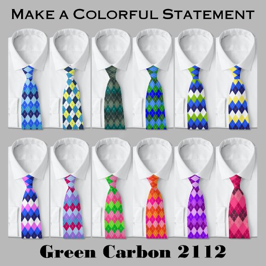 Shades of Blue Argyle Sporty Preppy personalisiert Krawatte