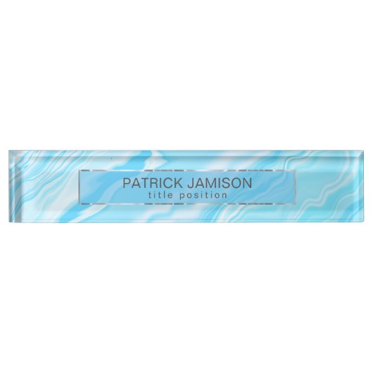 Shades of Blue Background Namensplakette (Vorderseite)