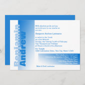 Shades of Blue Bar Mitzvah Einladung (Vorne/Hinten)