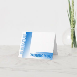 Shades of Blue Bar Mitzvah Vielen Dank Dankeskarte