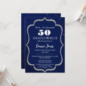 Shades of Blue Birthday Einladung (Vorderseite/Rückseite Beispiel)