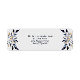 Shades of Blue Blätter mit Gold Rücksendeadresse