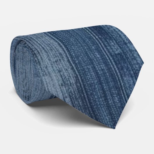 Shades of Blue Denim Stripe Neck Tie Krawatte (Gerollt)