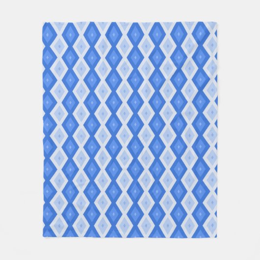 Shades of blue diamond pattern fleecedecke (Vorderseite)