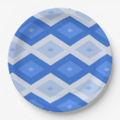 Shades of blue diamond pattern pappteller (Vorderseite)