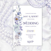 Shades of blue, Floral wedding Invitation Einladung