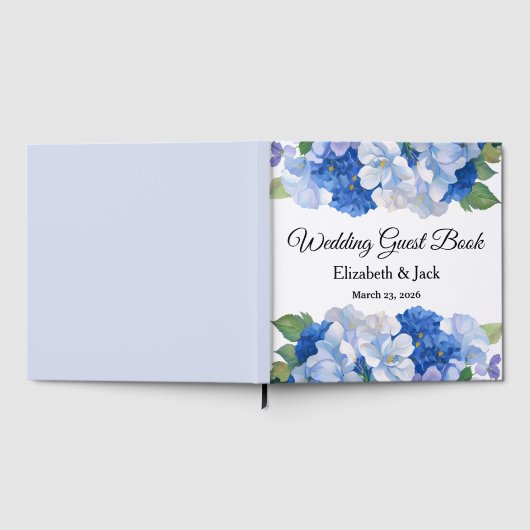 Shades of Blue Florals Gästebuch (Voll)