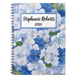 Shades of Blue Florals Notebook Notizblock