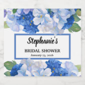 Shades of Blue Florals Schaumweinetikett (Einzelnes Label)