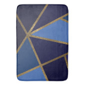 Shades of Blue & Gold Bronze Geometric Chic Bath Badematte (Vorderseite Vertikal)