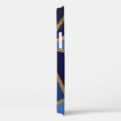 Shades of Blue & Gold Bronze Geometric Chic Case-Mate iPhone Hülle (Rückseite / Rechts)
