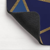 Shades of Blue & Gold Bronze Geometric Chic Office Mousepad (Ecke)