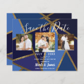 Shades of Blue & Gold Bronze Geometric Rett Date (Vorne/Hinten)