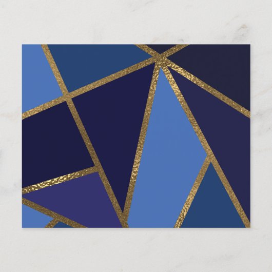 Shades of Blue & Gold Bronze Geometric Rett Date (Rückseite)