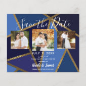 Shades of Blue & Gold Bronze Geometric Rett Date (Vorderseite)