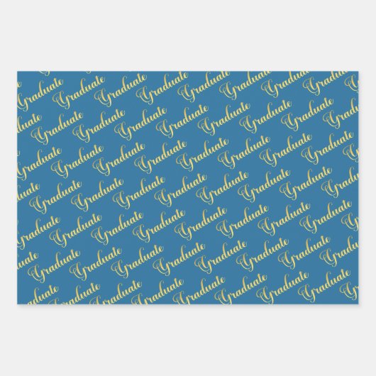 Shades of Blue - Graduate Patterns Geschenkpapier Set (Vorderseite 2)