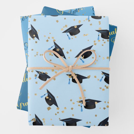 Shades of Blue - Graduate Patterns Geschenkpapier Set (Beispiel)