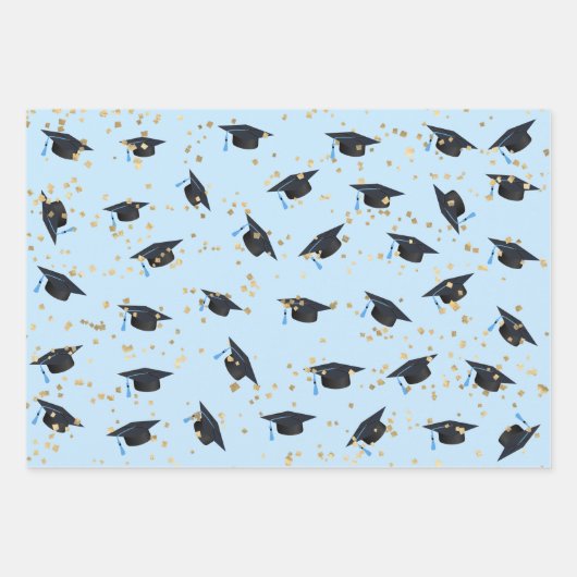 Shades of Blue - Graduate Patterns Geschenkpapier Set (Vorderseite)