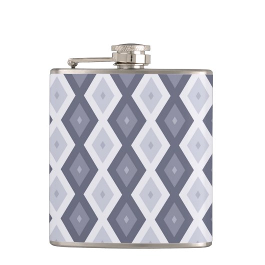 Shades of blue grey diamond pattern flachmann (Vorderseite)