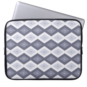 Shades of blue grey diamond pattern laptopschutzhülle