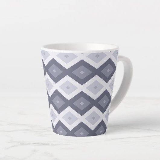 Shades of blue grey diamond pattern milchtasse (Rechte Ecke)