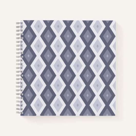 Shades of blue grey diamond pattern notizblock (Vorderseite)