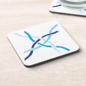 Shades of Blue Half Woven Celtic Knot Untersetzer (Linke Seite)