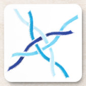 Shades of Blue Half Woven Celtic Knot Untersetzer (Vorderseite)