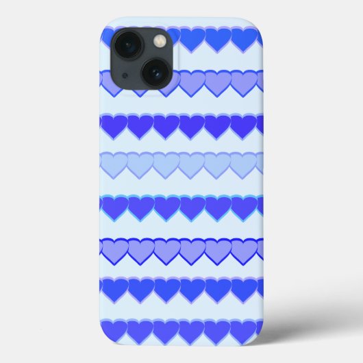 Shades of Blue Heart Rows Case-Mate iPhone Hülle (Rückseite)