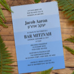 Shades of Blue Hebrew Name Bar Mitzvah Einladung<br><div class="desc">Stilvoll und klassisch,  diese Bar Mitzvah Einladungen haben einen blauen Farbverlauf und sind vollständig anpassbar,  um genau zu sagen,  was Sie gewollt haben!</div>