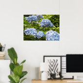 Shades of Blue Hydrangeas Poster (Heimbüro)