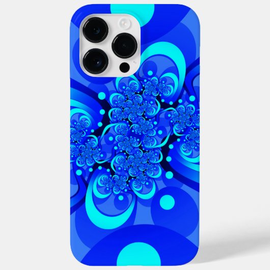 Shades of Blue Modern Abstrakt Fraktal Art Case-Mate iPhone Hülle (Rückseite)
