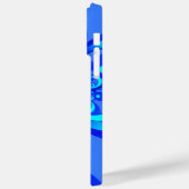Shades of Blue Modern Abstrakt Fraktal Art Case-Mate iPhone Hülle (Rückseite / Links)