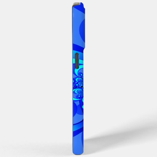 Shades of Blue Modern Abstrakt Fraktal Art Case-Mate iPhone Hülle (Rückseite / Rechts)