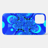 Shades of Blue Modern Abstrakt Fraktal Art Case-Mate iPhone Hülle (Rückseite (Horizontal))