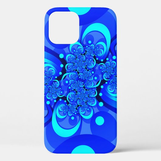 Shades of Blue Modern Abstrakt Fraktal Art Case-Mate iPhone Hülle (Rückseite)