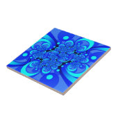 Shades of Blue Modern Abstrakt Fraktal Art Fliese (Seite)