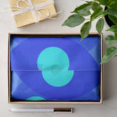 Shades of Blue Modern Abstrakt Fraktal Art Seidenpapier (Geschenk)