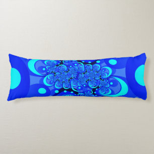 Shades of Blue Modern Abstrakt Fraktal Art Seitenschläferkissen
