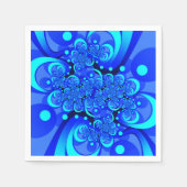 Shades of Blue Modern Abstrakt Fraktal Art Serviette (Vorderseite)