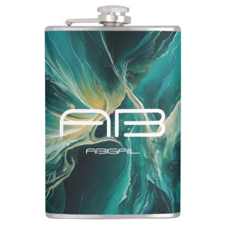 Shades of Blue: Ocean Dreams Personalizable Flachmann
