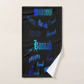 Shades of Blue on Black - Hannah Badhandtuch Set (Handtuch)