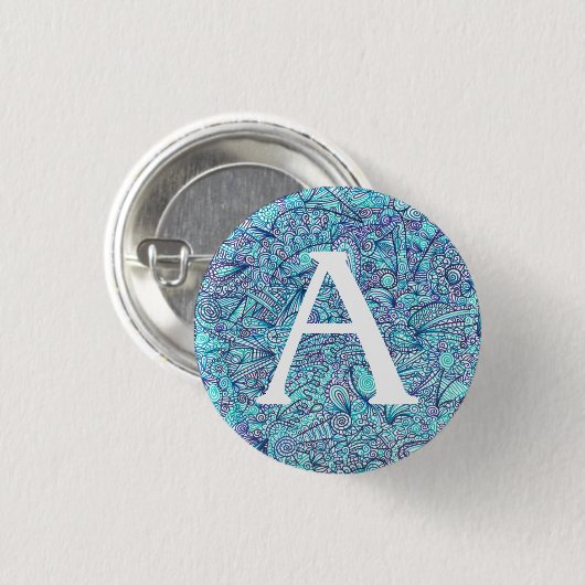 Shades Of Blue Personalized Clipboard Button (Vorne & Hinten)
