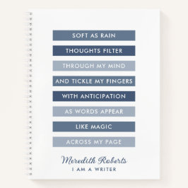 Shades of Blue Poem for Writers Personalisiert Notizblock