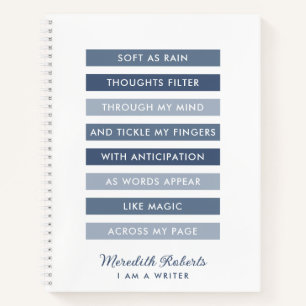 Shades of Blue Poem for Writers Personalisiert Notizblock