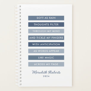 Shades of Blue Poem for Writers Personalisiert Planer
