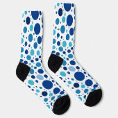 Shades of Blue Polka Dots Socken (Rechts)