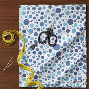 Shades of Blue Polka Dots Stoff