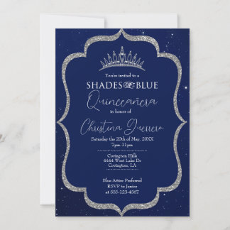 Shades of Blue Quinceañera Einladung zum Geburtsta